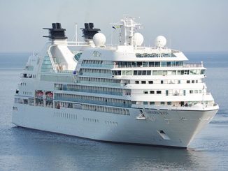 big white cruise ship