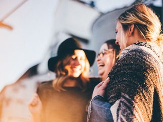 happy girls laughing