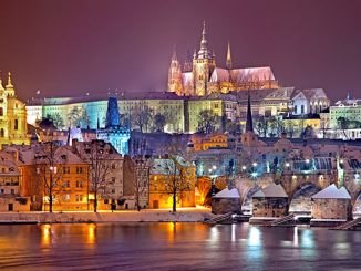 prague praha winter night