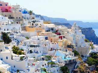 santorini white and beige houses