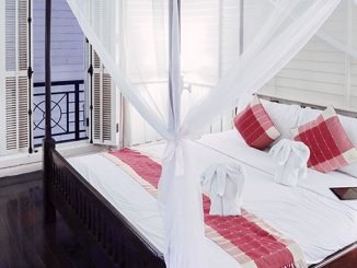 large bed in hotel room