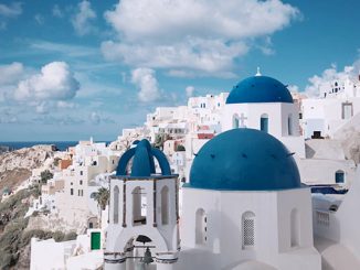 white buildings in santorini greece